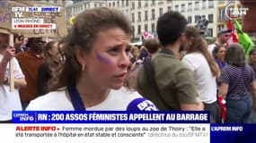 "C'est une alerte féministe nationale": à Lyon, des centaines de personnes répondent à l'appel de collectifs féministes et manifestent contre le RN