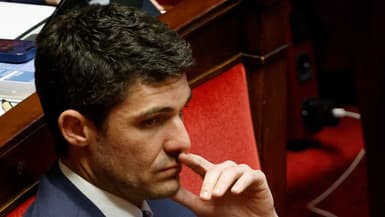 Le député Les Républicains Aurélien Pradié le 14 février 2023 à l'Assemblée nationale